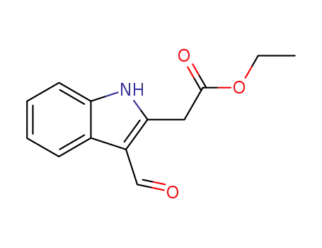 Molecular Structure of 129410-12-4 (ETHYL (3-FORMYL-1H-INDOL-2-YL)ACETATE)
