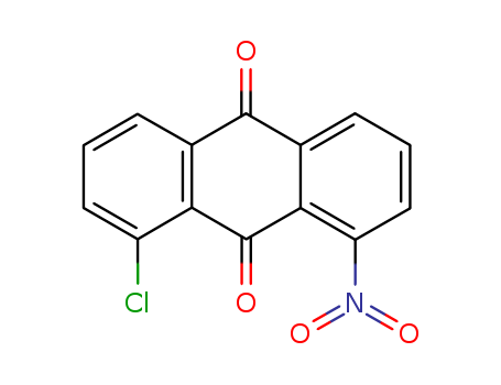 129-38-4,1-chloro-8-nitroanthracene-9,10-dione,Anthraquinone,1-chloro-8-nitro- (6CI,8CI); 1-Chloro-8-nitroanthraquinone;1-Nitro-8-chloroanthraquinone; 8-Chloro-1-nitroanthraquinone; NSC 15365