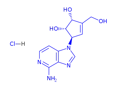 Molecular Structure of 120964-45-6 (3-Cyclopentene-1,2-diol, 5-(4-aMino-1H-iMidazo[4,5-c]pyridin-1-yl)-3-(hydroxyMethyl)-, (Hydrochloride) (1:1), (1S,2R,5R)-)