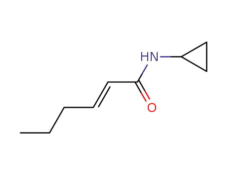 Molecular Structure of 950986-78-4 (2-Hexenamide,N-cyclopropyl-, (2E)-)