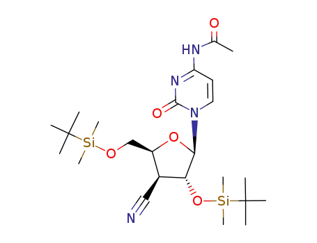 Molecular Structure of 121055-65-0 (4-(acetylamino)-1-{2,5-bis-O-[tert-butyl(dimethyl)silyl]-3-cyano-3-deoxy-beta-D-xylofuranosyl}pyrimidin-2(1H)-one)