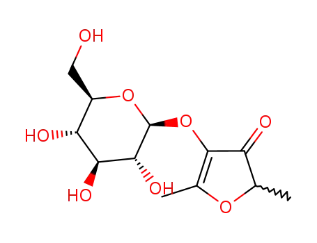 Molecular Structure of 121063-56-7 (2,5-dimethyl-4-hydroxy-3(2H)-furanone β-D-glucopyranoside)