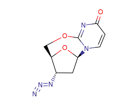 Molecular Structure of 120826-45-1 ((6S,8S,9S)-8-azido-7,8,9,10-tetrahydro-2H,6H-6,9-epoxypyrimido[2,1-b][1,3]oxazocin-2-one)