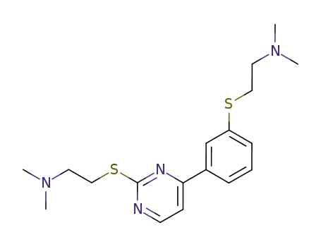 Molecular Structure of 129224-78-8 (2-{[4-(3-{[2-(dimethylamino)ethyl]sulfanyl}phenyl)pyrimidin-2-yl]sulfanyl}-N,N-dimethylethanamine)