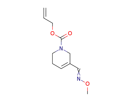 Molecular Structure of 121750-61-6 (1(2H)-Pyridinecarboxylic acid, 3,6-dihydro-5-((methoxyimino)methyl)-,  2-propenyl ester)