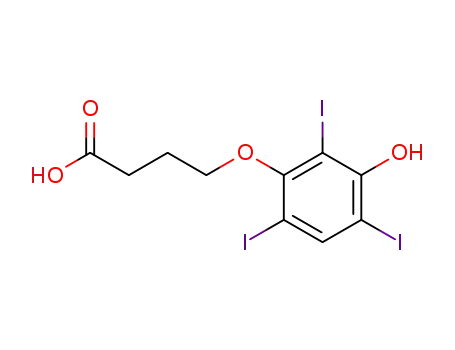 Molecular Structure of 1214-01-3 (4-(3-hydroxy-2,4,6-triiodophenoxy)butanoic acid)