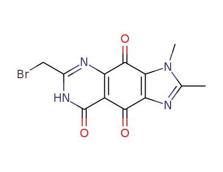 Molecular Structure of 121732-15-8 (3H-Imidazo[4,5-g]quinazoline-4,8,9(5H)-trione,  6-(bromomethyl)-2,3-dimethyl-  (9CI))