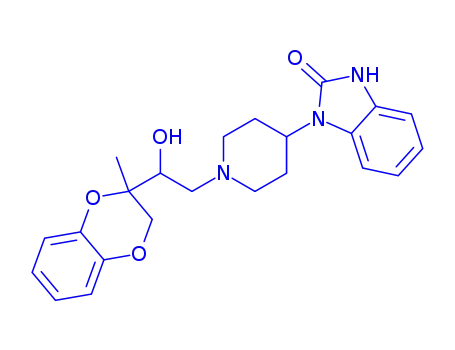 2H-Benzimidazol-2-one, 1,3-dihydro-1-(1-(2-(2,3-dihydro-2-methyl-1,4-benzodioxin-2-yl)-2-hydroxyethyl)-4-piperidinyl)-, (+-)-
