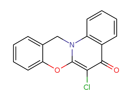 5H,12H-Quino[2,1-b][1,3]benzoxazin-5-one,  6-chloro-
