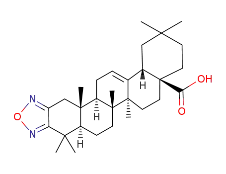 Molecular Structure of 130216-69-2 (Olean-12-eno[2,3-c][1,2,5]oxadiazol-28-oic acid)