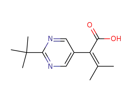 Molecular Structure of 122936-62-3 (5-Pyrimidineacetic acid, 2-(1,1-dimethylethyl)--alpha--(1-methylethylidene)- (9CI))
