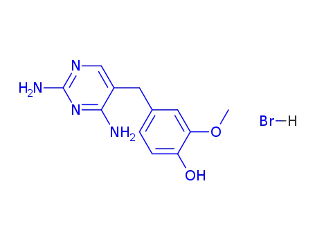 Molecular Structure of 122439-97-8 (4-[(2,4-diaminopyrimidin-5-yl)methyl]-2-methoxyphenol hydrobromide)