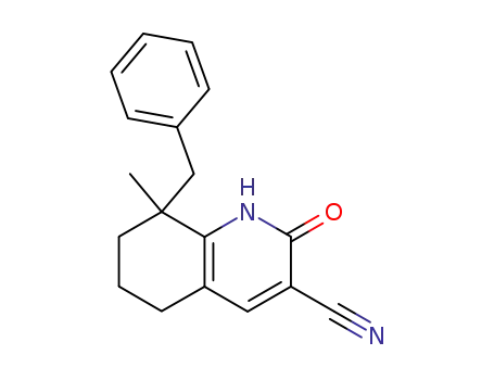 Molecular Structure of 1228-13-3 (8-benzyl-8-methyl-2-oxo-1,2,5,6,7,8-hexahydroquinoline-3-carbonitrile)