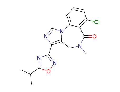 122384-14-9,7-chloro-5-methyl-3-[5-(propan-2-yl)-1,2,4-oxadiazol-3-yl]-4,5-dihydro-6H-imidazo[1,5-a][1,4]benzodiazepin-6-one,FG 8205; L663581