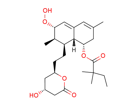 Molecular Structure of 149949-01-9 (2,2-DiMethylbutanoic Acid (1S,6S,7R,8S,8aR)-1,2,6,7,8,8a-Hexahydro-6-hydroperoxy-3,7-diMethyl-8-[2-[(2R,4R)-tetrahydro-4-hydroxy-6-oxo-2H-pyran-2-yl]ethyl]-1-naphthalenyl Ester)