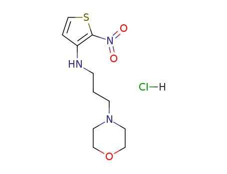 122777-91-7,N-(3-morpholin-4-ylpropyl)-2-nitrothiophen-3-amine hydrochloride,4-Morpholinepropanamine,N-(2-nitro-3-thienyl)-, monohydrochloride (9CI)