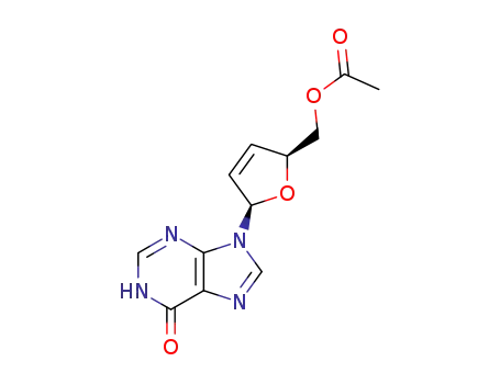 Molecular Structure of 130676-57-2 (2',3'-Didehydro-2',3'-dideoxy-5'-acetate inosine)