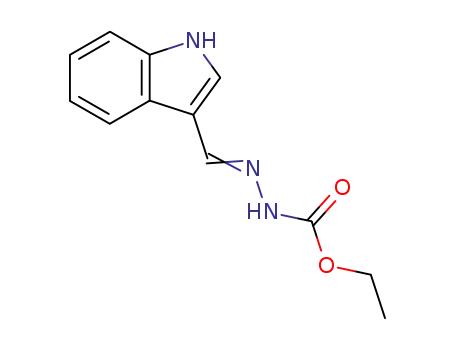 Molecular Structure of 15641-27-7 (ETHYL 2-((1H-INDOL-3-YL)METHYLENE)HYDRAZINECARBOXYLATE)