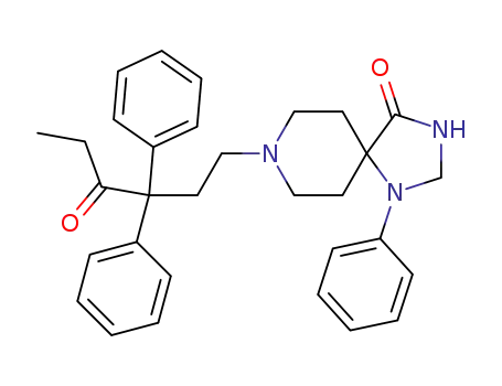Molecular Structure of 1109-69-9 (8-(4-oxo-3,3-diphenylhexyl)-1-phenyl-1,3,8-triazaspiro[4.5]decan-4-one)