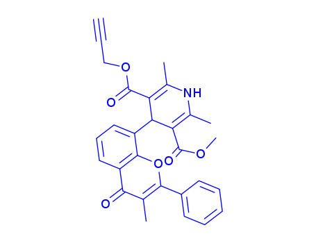 110714-64-2,methyl prop-2-yn-1-yl 2,6-dimethyl-4-(3-methyl-4-oxo-2-phenyl-4H-chromen-8-yl)-1,4-dihydropyridine-3,5-dicarboxylate,3,5-Pyridinedicarboxylicacid,1,4-dihydro-2,6-dimethyl-4-(3-methyl-4-oxo-2-phenyl-4H-1-benzopyran-8-yl)-,methyl 2-propynyl ester (9CI)