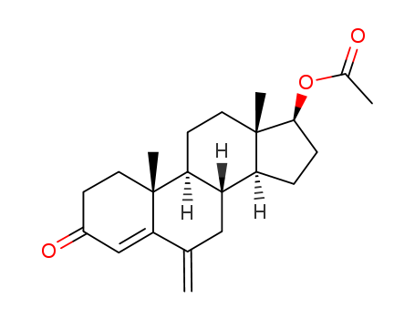 1100-17-0,6-methylenetestosterone acetate,Androst-4-en-3-one,17b-hydroxy-6-methylene-, acetate(7CI,8CI); 17b-Acetoxy-6-methyleneandrost-4-en-3-one;6-Methylenetestosterone acetate; NSC 58251