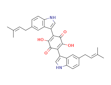 2,5-Cyclohexadiene-1,4-dione,2,5-dihydroxy-3,6-bis[5-(3-methyl-2-buten-1-yl)-1H-indol-3-yl]-