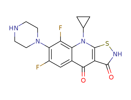111279-49-3,9-cyclopropyl-6,8-difluoro-7-(piperazin-1-yl)[1,2]thiazolo[5,4-b]quinoline-3,4(2H,9H)-dione,A 65281