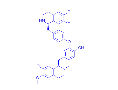 Molecular Structure of 110300-71-5 ((1R)-1-[3-(4-{[(1R)-6,7-dimethoxy-1,2,3,4-tetrahydroisoquinolin-1-yl]methyl}phenoxy)-4-hydroxybenzyl]-6-methoxy-2-methyl-1,2,3,4-tetrahydroisoquinolin-7-ol)