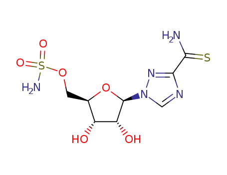 Molecular Structure of 123124-29-8 (1-(5'-O-sulfamoyl-beta-ribofuranosyl)(1,2,4)triazole-3-thiocarboxamide)