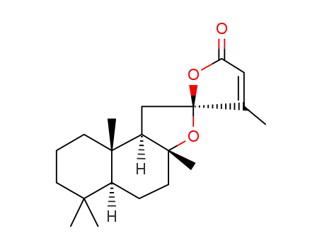 Molecular Structure of 30987-48-5 ((2S)-3,3'aβ,6',6',9'aβ-Pentamethyl-3'a,4',5',5'aα,6',7',8',9',9'a,9'bα-decahydrospiro[furan-2(5H),2'(1'H)-naphtho[2,1-b]furan]-5-one)