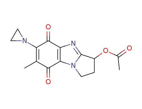 Molecular Structure of 123567-24-8 (6-N-aziridinyl-3-hydrox-7-methyl-2,3-dihydro-1H-pyrrolo(1,2-a)benzimidazole-5,8-dione 3-acetate)
