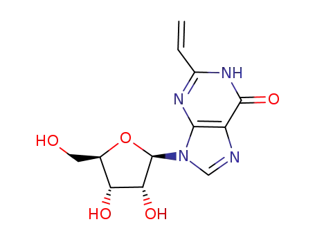 Molecular Structure of 110851-56-4 (2-Vinyl-9-[beta-d-ribofuranosyl]hypoxanthine)