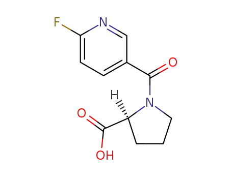 Molecular Structure of 123412-44-2 (N-(6-Fluoropyridine-3-carbonyl)-L-proline)