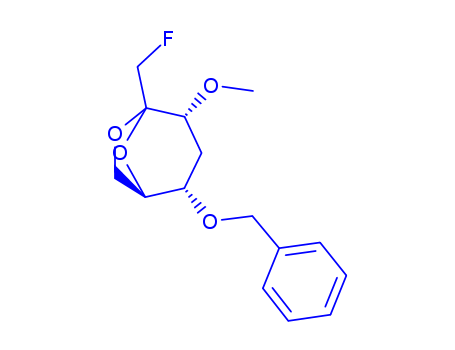 2,7-ANHYDRO-1,4-DIDEOXY-1-FLUORO-3-O-METHYL-5-O-BENZYL-SS-D-RIBO-2-HEPTULOPYRANOSE