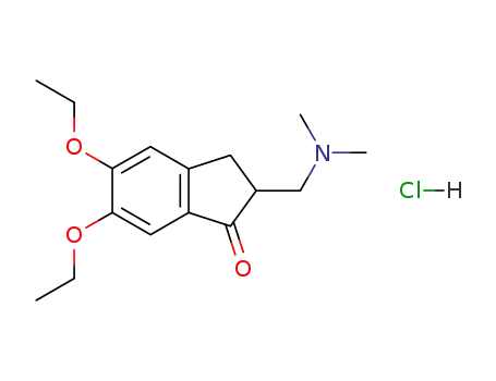Molecular Structure of 137376-71-7 (5,6-Diethoxy-2-((dimethylamino)methyl)-2,3-dihydro-1H-inden-1-one hydr ochloride)
