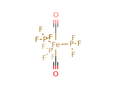 16388-46-8,Iron,dicarbonyltris(phosphorous trifluoride)-,Iron,dicarbonyltris(phosphorus trifluoride)- (8CI); Iron, tris(phosphorustrifluoride)dicarbonyl- (7CI); Phosphorous trifluoride, iron complex;Phosphorous trifluoride, iron deriv.; Iron dicarbonyltris(phosphorustrifluoride) (Fe(CO)2(PF3)3)