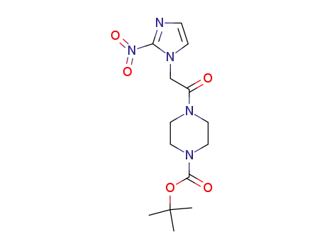 Molecular Structure of 131339-74-7 (1-(T-BUTOXYCARBONYL)-4-(2-NITROIMIDAZOL-1-YLACETYL)PIPERAZINE)