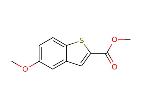 Molecular Structure of 19492-99-0 (5-METHOXY-BENZO[B]THIOPHENE-2-CARBOXYLIC ACID METHYL ESTER)