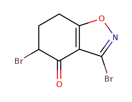 Molecular Structure of 139163-12-5 (3,5-Dibromo-6,7-dihydro-1,2-benzisoxazol-4-(5H)-one)