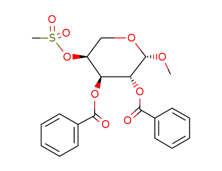 Molecular Structure of 13143-93-6 (methyl 2,3-di-O-benzoyl-4-O-(methylsulfonyl)pentopyranoside)