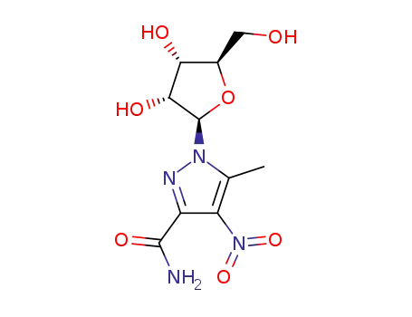 Molecular Structure of 138787-00-5 (5-methyl-4-nitro-1-(beta-D-ribofuranosyl)-1H-pyrazole-3-carboxamide)
