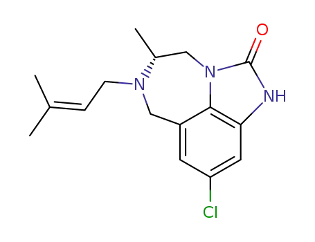 Molecular Structure of 136722-73-1 ((5R)-9-chloro-5-methyl-6-(3-methylbut-2-en-1-yl)-4,5,6,7-tetrahydroimidazo[4,5,1-jk][1,4]benzodiazepin-2(1H)-one)