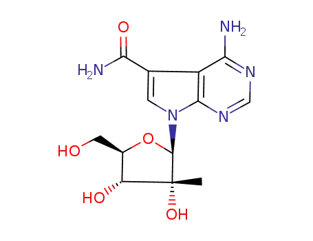 Molecular Structure of 139209-26-0 (4-Amino-7-(2-C-methyl-beta-D-ribofuranosyl)-7H-pyrrolo[2,3-d]pyrimidine-5-carboxamide)