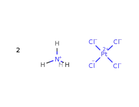 Molecular Structure of 13820-41-2 (Platinate(2-),tetrachloro-, ammonium (1:2), (SP-4-1)-)