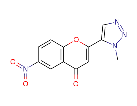 Molecular Structure of 131924-52-2 (4H-1-Benzopyran-4-one, 2-(1-methyl-1H-1,2,3-triazol-5-yl)-6-nitro-)