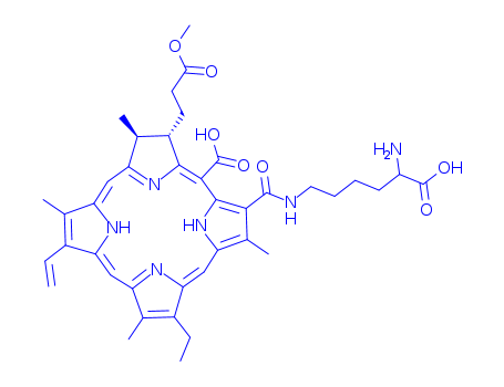 21H,23H-Porphine-7-propanoicacid,3-[[[(5S)-5-amino-5-carboxypentyl]amino]carbonyl]-5-carboxy-13-ethenyl-18-ethyl-7,8-dihydro-2,8,12,17-tetramethyl-,a-methyl ester, (7S,8S)- (9CI)