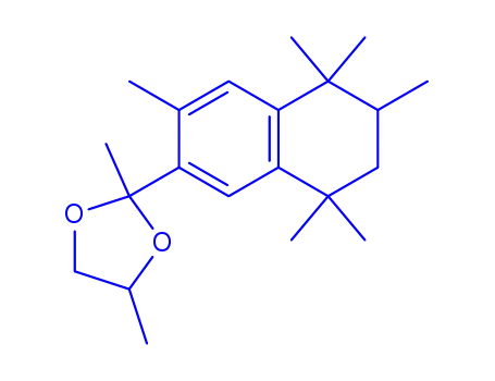 Molecular Structure of 131812-48-1 (2-(3,5,5,6,8,8-hexamethyl-5,6,7,8-tetrahydronaphthalen-2-yl)-2,4-dimethyl-1,3-dioxolane)