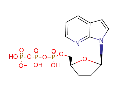 Molecular Structure of 132062-52-3 (triphosphoric acid, mono[[(2S,5R)-tetrahydro-5-(1H-pyrrolo[2,3-b]pyridin-1-yl)-2-furanyl]methyl] ester)