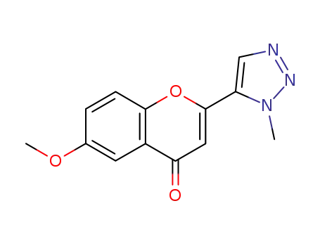 Molecular Structure of 131924-49-7 (6-methoxy-2-(1-methyl-1H-1,2,3-triazol-5-yl)-4H-chromen-4-one)