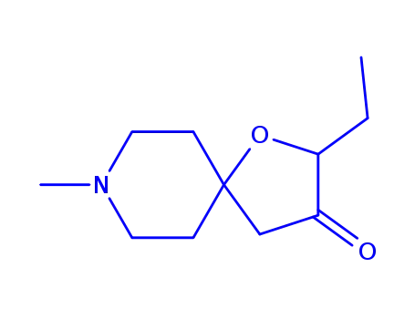 Molecular Structure of 132041-83-9 (2-ethyl-8-methyl-3-oxo-1-oxa-8-azaspiro(4,5)decane)